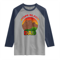 Dope Black Dad Raglan Shirt Fist Bump Retro Vintage Father's Day Gift