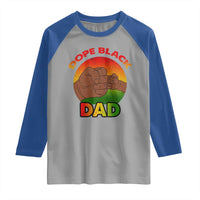 Dope Black Dad Raglan Shirt Fist Bump Retro Vintage Father's Day Gift