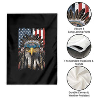 Native American Eagle Garden Flag Feathers US Flag 4th of July Patriotic