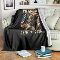 250 Years of Freedom George Washington Rock Star Throw Blanket Funny Electric Guitar Player Vintage American Flag 1776 to 2026 Semiquincentennial