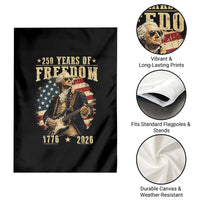 250 Years of Freedom George Washington Rock Star Garden Flag Funny Electric Guitar Player Vintage American Flag 1776 to 2026 Semiquincentennial