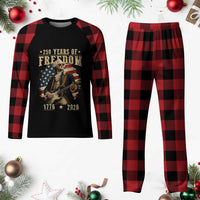 250 Years of Freedom George Washington Rock Star Plaid Pajama Set Funny Electric Guitar Player Vintage American Flag 1776 to 2026 Semiquincentennial