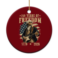250 Years of Freedom George Washington Rock Star Ceramic Ornament Funny Electric Guitar Player Vintage American Flag 1776 to 2026 Semiquincentennial