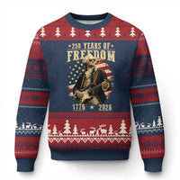 250 Years of Freedom George Washington Rock Star Ugly Christmas Sweater Funny Electric Guitar Player Vintage American Flag 1776 to 2026 Semiquincentennial