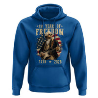 250 Years of Freedom George Washington Rock Star Hoodie Funny Electric Guitar Player Vintage American Flag 1776 to 2026 Semiquincentennial