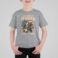250 Years of Freedom George Washington Rock Star T Shirt For Kid Funny Electric Guitar Player Vintage American Flag 1776 to 2026 Semiquincentennial