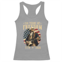 250 Years of Freedom George Washington Rock Star Racerback Tank Top Funny Electric Guitar Player Vintage American Flag 1776 to 2026 Semiquincentennial