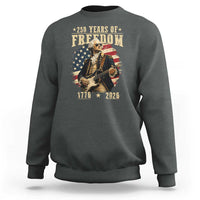 250 Years of Freedom George Washington Rock Star Sweatshirt Funny Electric Guitar Player Vintage American Flag 1776 to 2026 Semiquincentennial