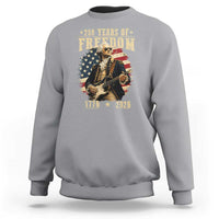 250 Years of Freedom George Washington Rock Star Sweatshirt Funny Electric Guitar Player Vintage American Flag 1776 to 2026 Semiquincentennial