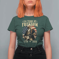 250 Years of Freedom George Washington Rock Star T Shirt For Women Funny Electric Guitar Player Vintage American Flag 1776 to 2026 Semiquincentennial