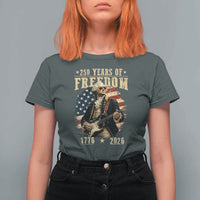 250 Years of Freedom George Washington Rock Star T Shirt For Women Funny Electric Guitar Player Vintage American Flag 1776 to 2026 Semiquincentennial
