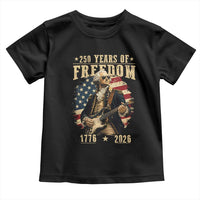 250 Years of Freedom George Washington Rock Star Toddler T Shirt Funny Electric Guitar Player Vintage American Flag 1776 to 2026 Semiquincentennial