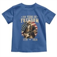 250 Years of Freedom George Washington Rock Star Toddler T Shirt Funny Electric Guitar Player Vintage American Flag 1776 to 2026 Semiquincentennial