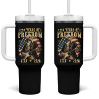 250 Years of Freedom George Washington Rock Star Tumbler With Handle Funny Electric Guitar Player Vintage American Flag 1776 to 2026 Semiquincentennial