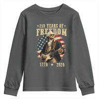 250 Years of Freedom George Washington Rock Star Youth Sweatshirt Funny Electric Guitar Player Vintage American Flag 1776 to 2026 Semiquincentennial
