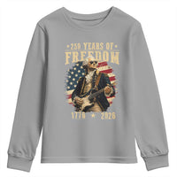 250 Years of Freedom George Washington Rock Star Youth Sweatshirt Funny Electric Guitar Player Vintage American Flag 1776 to 2026 Semiquincentennial