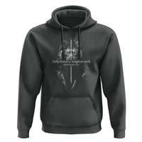 Christian Dad Lion of Judah Cross Spiritual Warrior Hoodie Fatherhood Is Kingdom Work Proverbs 22:6 Religious Fathers Day