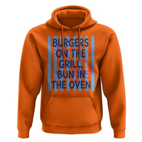 Patriotic 4th of July Pregnancy Announcement Preppy Style Hoodie Burgers On The Grill Bun In The Oven Summer BBQ