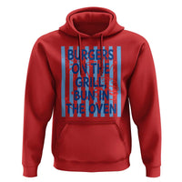 Patriotic 4th of July Pregnancy Announcement Preppy Style Hoodie Burgers On The Grill Bun In The Oven Summer BBQ