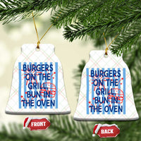 Patriotic 4th of July Pregnancy Announcement Preppy Style Ceramic Ornament Burgers On The Grill Bun In The Oven Summer BBQ