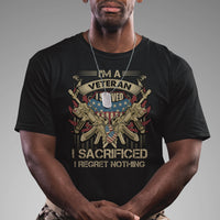 American Veteran T Shirt Patriot I Served I Sacrificed I Regret Nothing I'm A Veteran - Wonder Print Shop