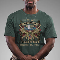 American Veteran T Shirt Patriot I Served I Sacrificed I Regret Nothing I'm A Veteran - Wonder Print Shop