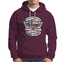 American Patriotic Hoodie If My Flag Offends You I'll Help You Pack American Flag Bald Eagle - Wonder Print Shop