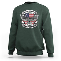 American Patriotic Sweatshirt If My Flag Offends You I'll Help You Pack American Flag Bald Eagle - Wonder Print Shop