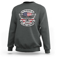 American Patriotic Sweatshirt If My Flag Offends You I'll Help You Pack American Flag Bald Eagle - Wonder Print Shop