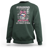 Female Veteran Sweatshirt Assuming I'm Just An Old Lady Was Your First Mistake American Messy Bun - Wonder Print Shop