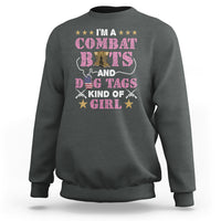 Female Veteran Sweatshirt I'm A Combat Boots And Dog Tags Kind Of Girl - Wonder Print Shop