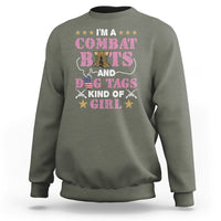 Female Veteran Sweatshirt I'm A Combat Boots And Dog Tags Kind Of Girl - Wonder Print Shop