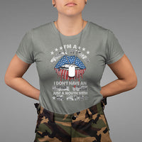 Female Veteran T Shirt I Don't Have An Inside Voice Just A Mouth With No Filter Women Lips - Wonder Print Shop