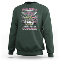 Female Veteran Sweatshirt With Three Sides But The Side You Never Want To See Army Messy Bun - Wonder Print Shop