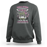 Female Veteran Sweatshirt With Three Sides But The Side You Never Want To See Army Messy Bun - Wonder Print Shop