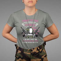 Female Veteran T Shirt With Three Sides But The Side You Never Want To See Army Messy Bun - Wonder Print Shop