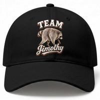 Team Jimothy Funny Viral Seattle Raccoon Legend Baseball Cap Trash Panda Meme Vintage Sports Style Graphic