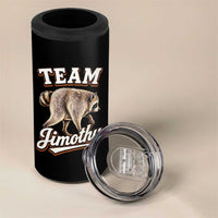 Team Jimothy Funny Viral Seattle Raccoon Legend 4 in 1 Can Cooler Tumbler Trash Panda Meme Vintage Sports Style Graphic