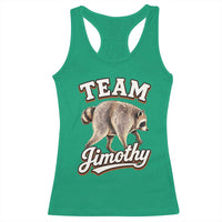 Team Jimothy Funny Viral Seattle Raccoon Legend Racerback Tank Top Trash Panda Meme Vintage Sports Style Graphic