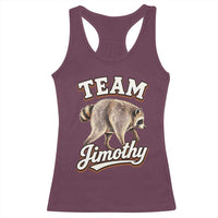 Team Jimothy Funny Viral Seattle Raccoon Legend Racerback Tank Top Trash Panda Meme Vintage Sports Style Graphic