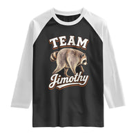 Team Jimothy Funny Viral Seattle Raccoon Legend Raglan Shirt Trash Panda Meme Vintage Sports Style Graphic