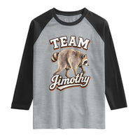 Team Jimothy Funny Viral Seattle Raccoon Legend Raglan Shirt Trash Panda Meme Vintage Sports Style Graphic