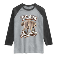 Team Jimothy Funny Viral Seattle Raccoon Legend Raglan Shirt Trash Panda Meme Vintage Sports Style Graphic