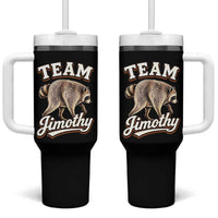 Team Jimothy Funny Viral Seattle Raccoon Legend Tumbler With Handle Trash Panda Meme Vintage Sports Style Graphic