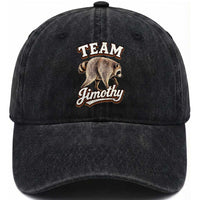 Team Jimothy Funny Viral Seattle Raccoon Legend Washed Cotton Baseball Cap Trash Panda Meme Vintage Sports Style Graphic