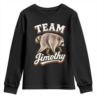 Team Jimothy Funny Viral Seattle Raccoon Legend Youth Sweatshirt Trash Panda Meme Vintage Sports Style Graphic
