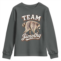 Team Jimothy Funny Viral Seattle Raccoon Legend Youth Sweatshirt Trash Panda Meme Vintage Sports Style Graphic