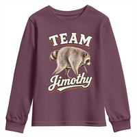 Team Jimothy Funny Viral Seattle Raccoon Legend Youth Sweatshirt Trash Panda Meme Vintage Sports Style Graphic