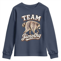 Team Jimothy Funny Viral Seattle Raccoon Legend Youth Sweatshirt Trash Panda Meme Vintage Sports Style Graphic