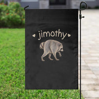 Cute Jimothy the Raccoon Heart Graphic Garden Flag Viral Seattle Trash Panda Meme